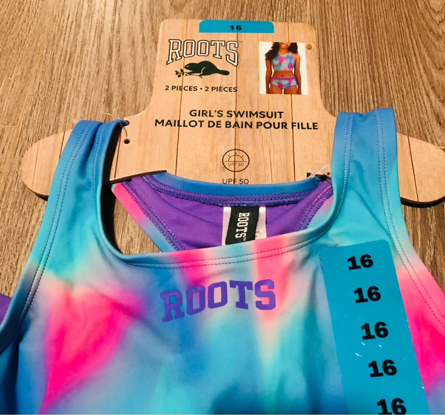 Roots Girls Swimsuit 2-Piece Size 16
