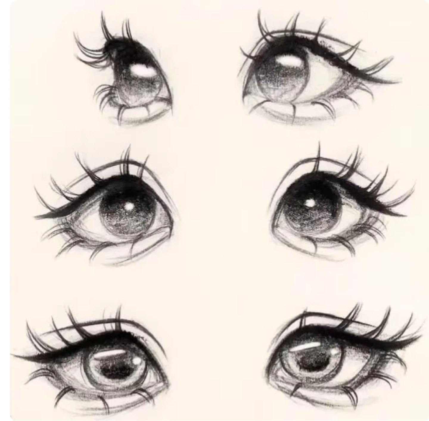 Pencil sketches of eyes