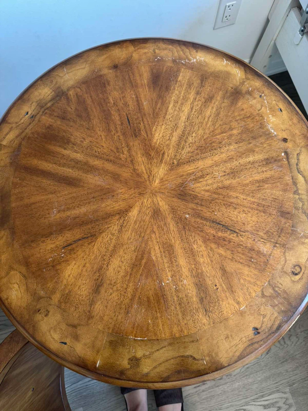 Wooden Round Side Table with Storage - photo 4