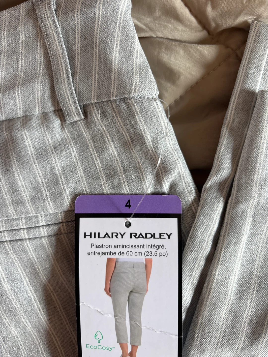 Hilary Radley Grey Striped Pants Size 4 - photo 3