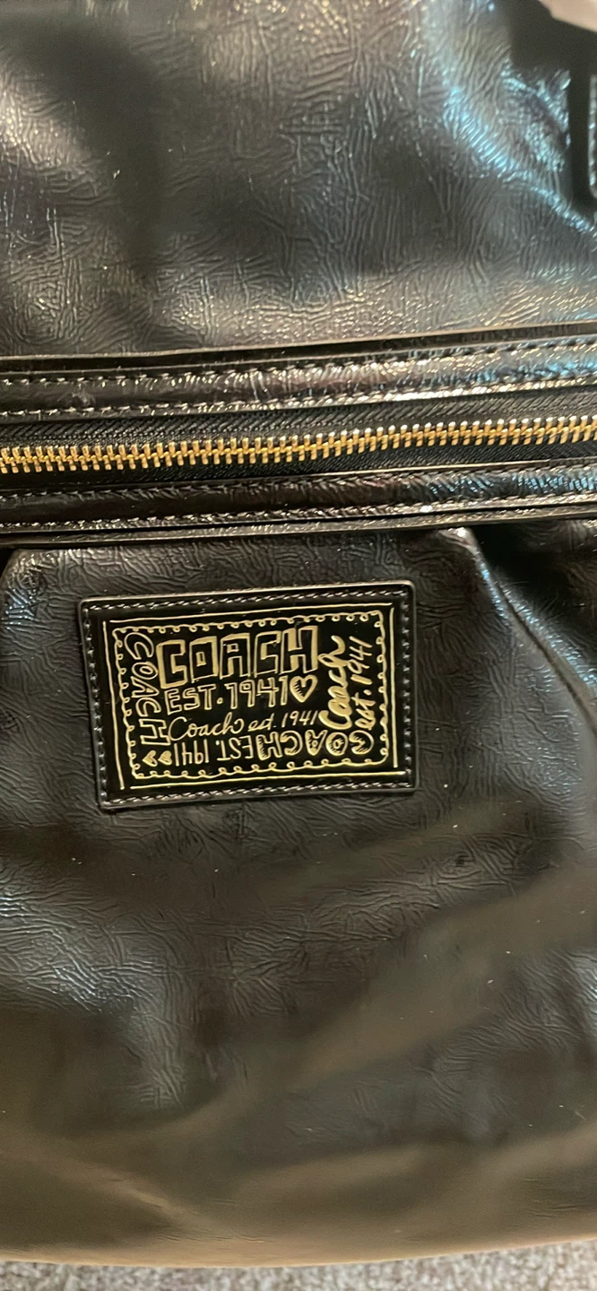 Coach Black Patent Leather Tote Bag - photo 2