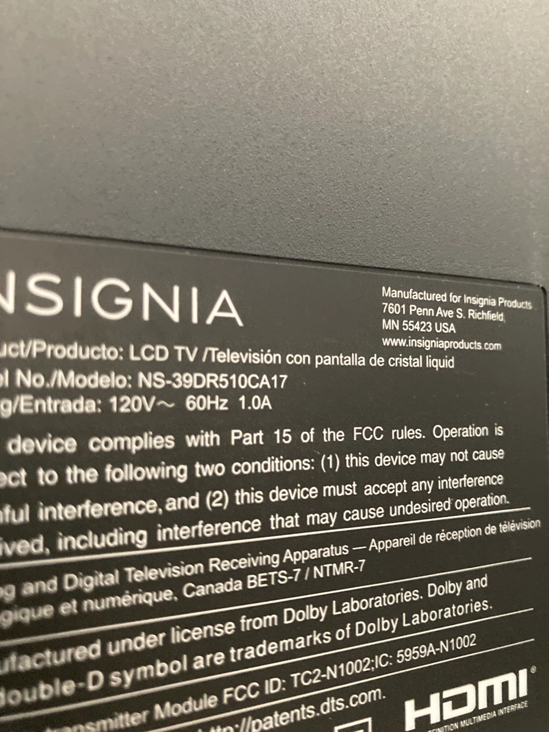 Insignia Roku TV NS-39DR510CA17 - photo 2