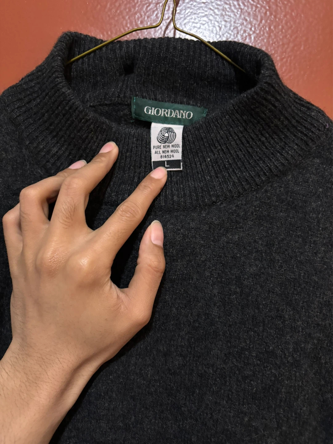 GIORDANO Dark Grey Mock Neck Sweater - photo 2