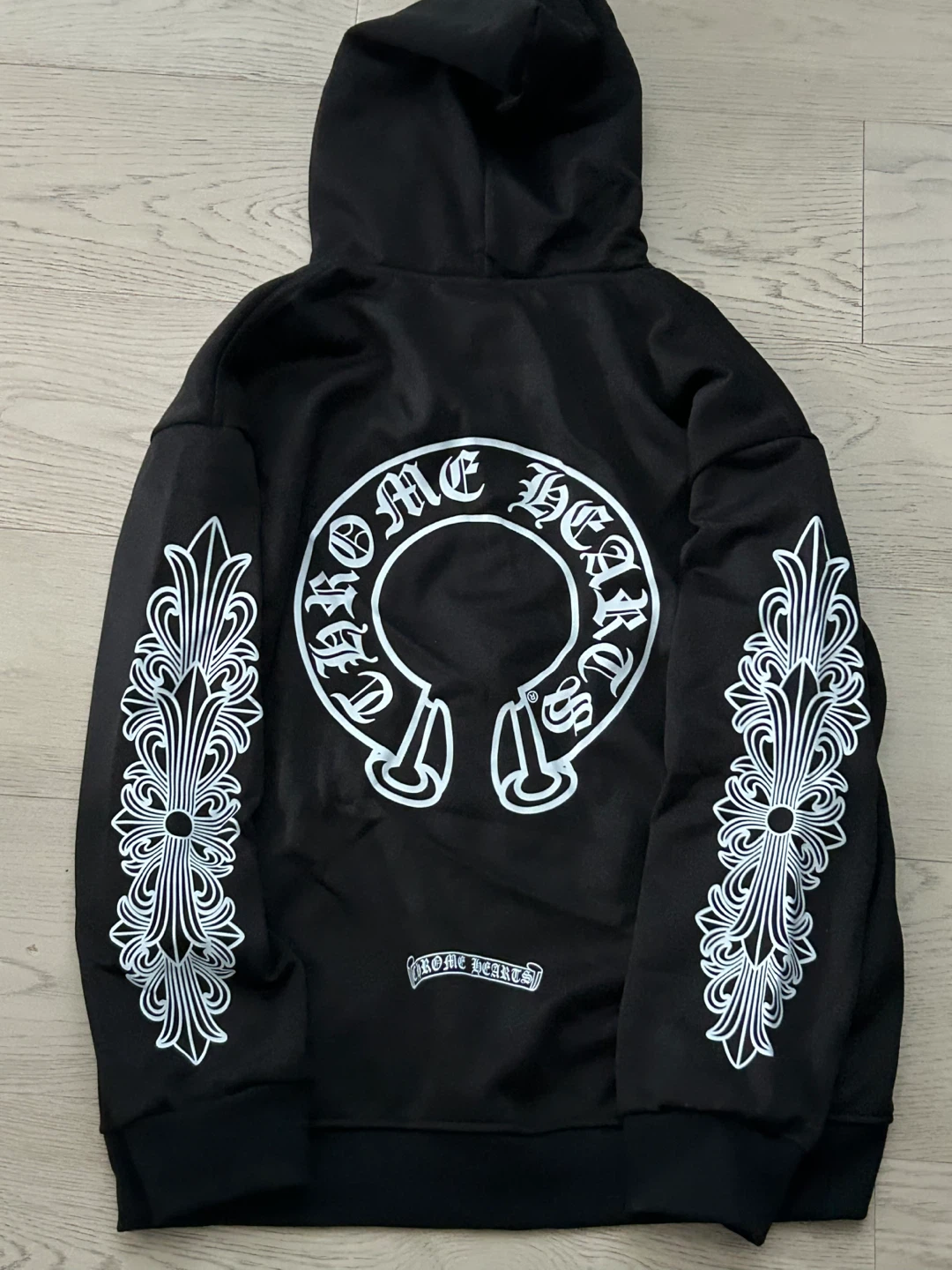 Chrome Hearts Black Horseshoe Logo Zip-Up Hoodie - photo 2