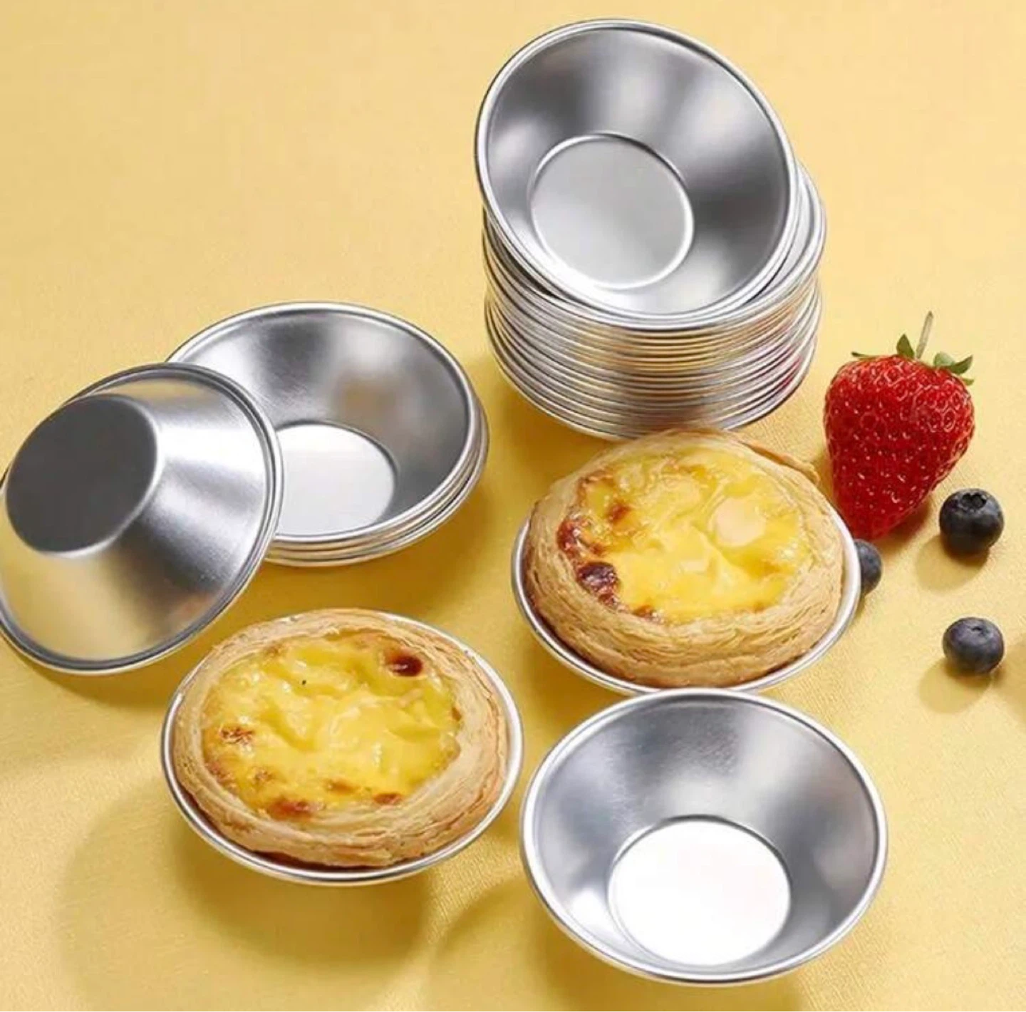 🥧 10-Piece Mini Tart Molds Set (Reusable Aluminum Baking Pans)