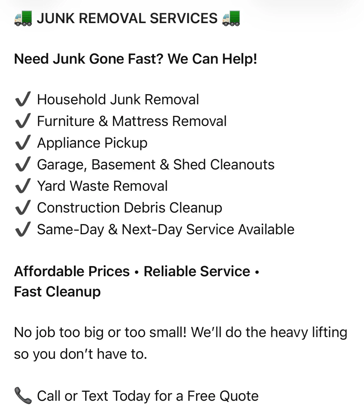 Junk Removal Services