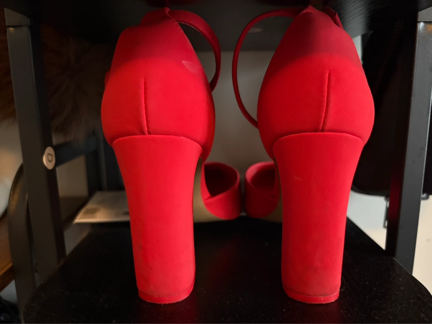 Red Block Heel Ankle Strap Pumps - photo 2