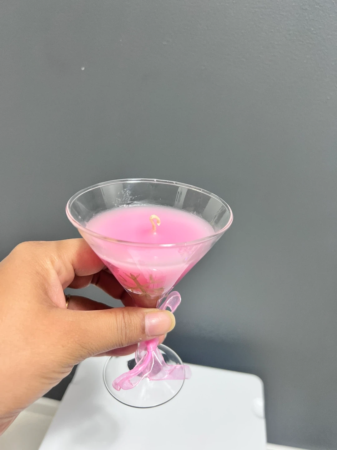 Pink Martini Glass Candle - photo 2