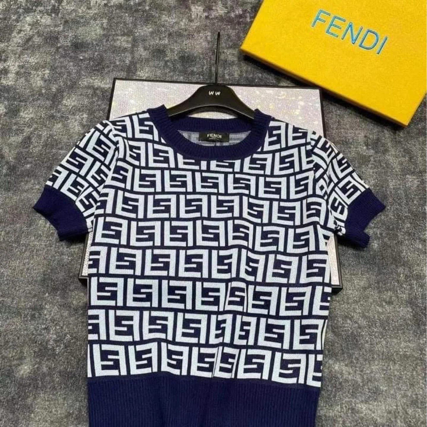 Fendi Short Sleeve Knit Top