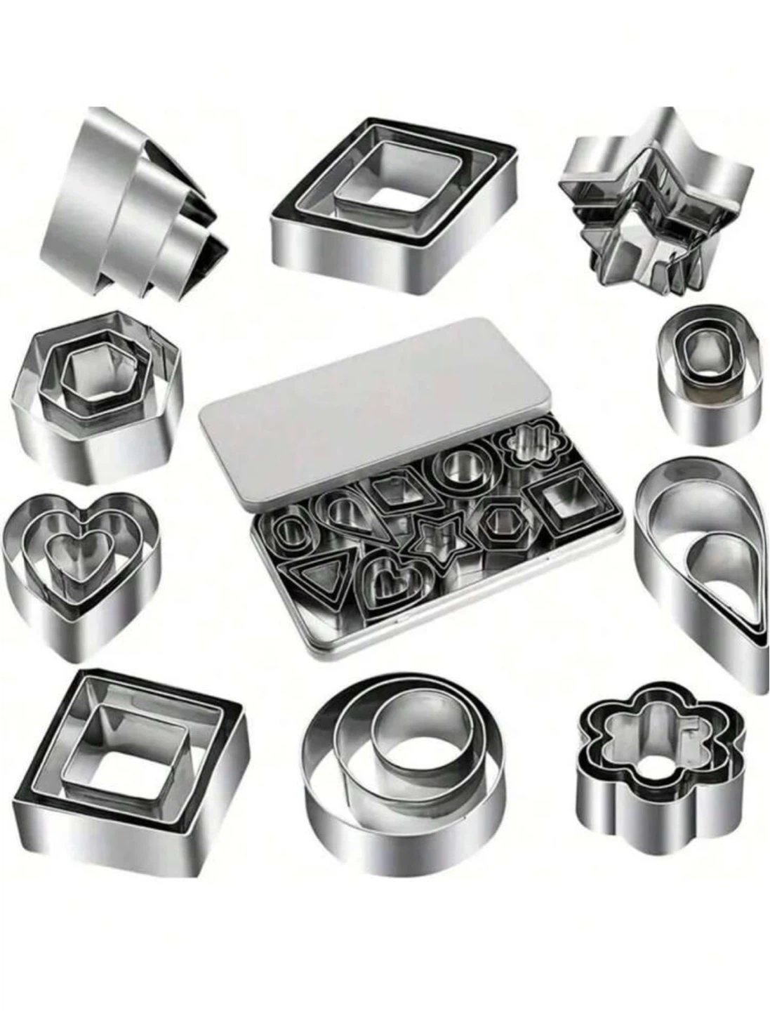 🍪 30-Piece Stainless Steel Mini Cookie Cutter Set with Box - photo 2