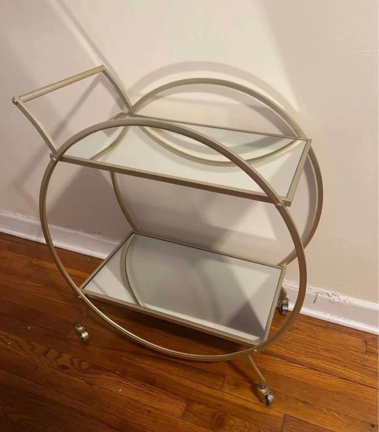Mirrored Rolling Bar Cart $70
