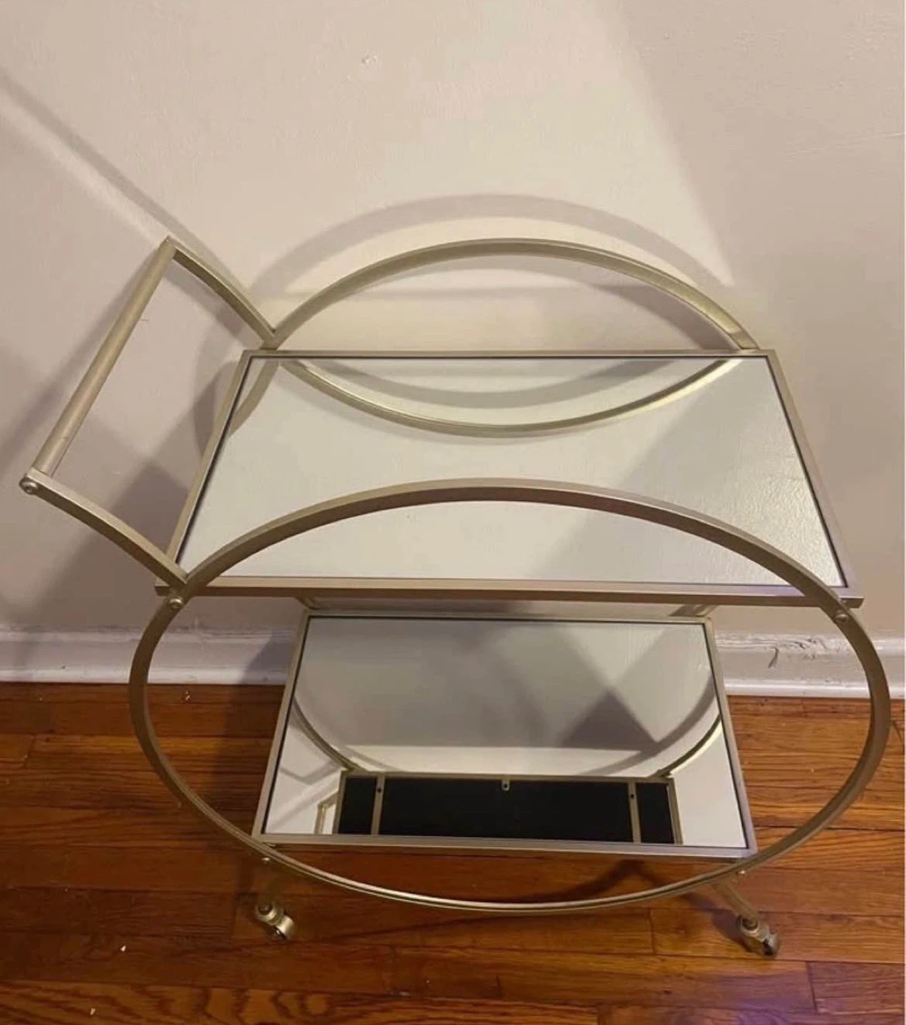 Mirrored Rolling Bar Cart $70 - photo 4