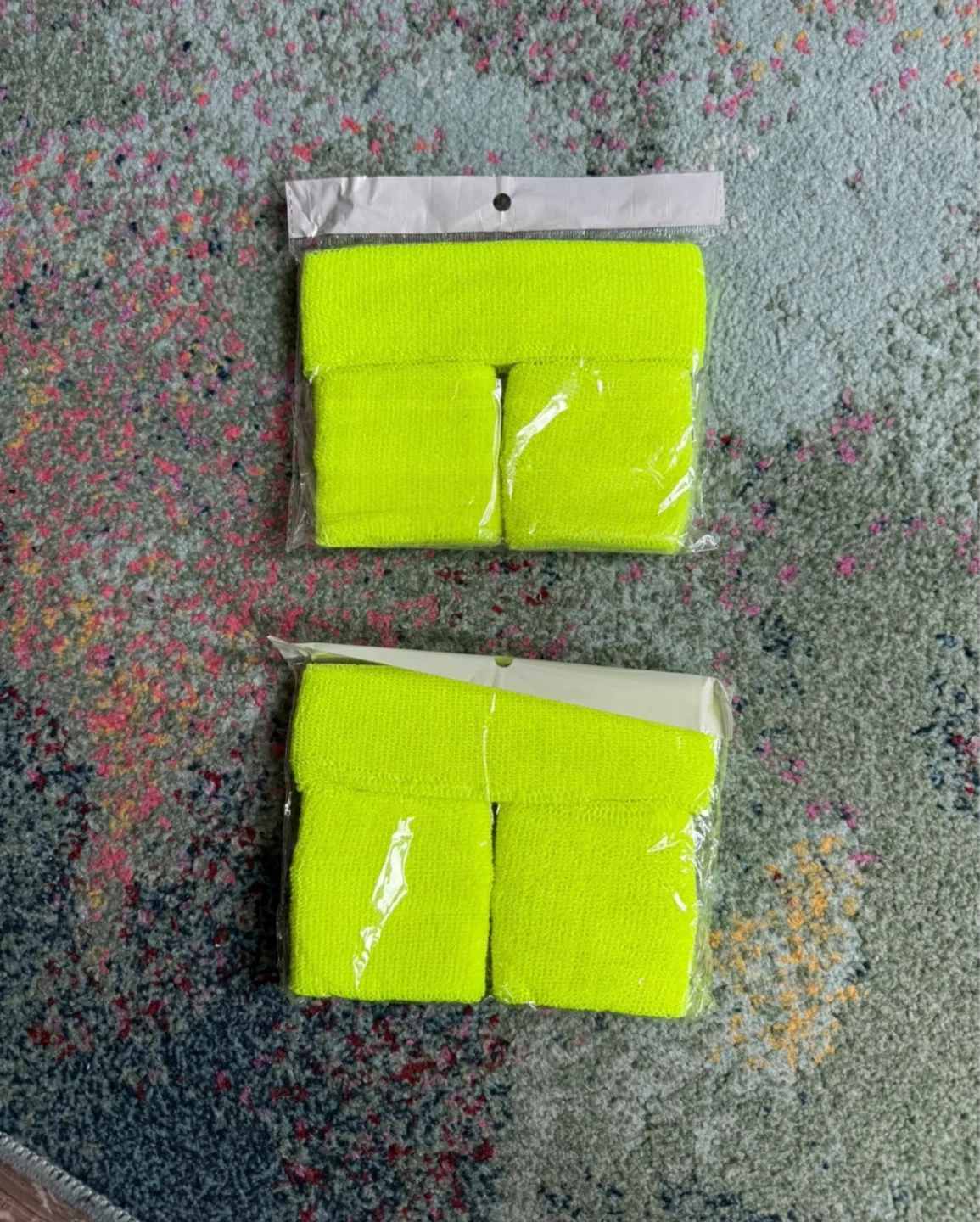 Neon Yellow Headbands and Wristbands Set