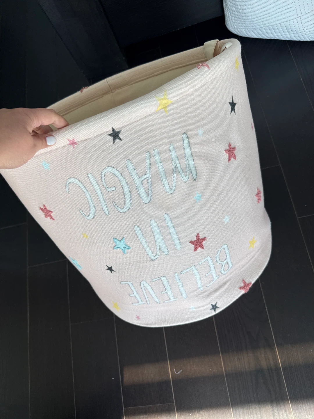 Storage Basket with "Believe in Magic" Text - photo 2