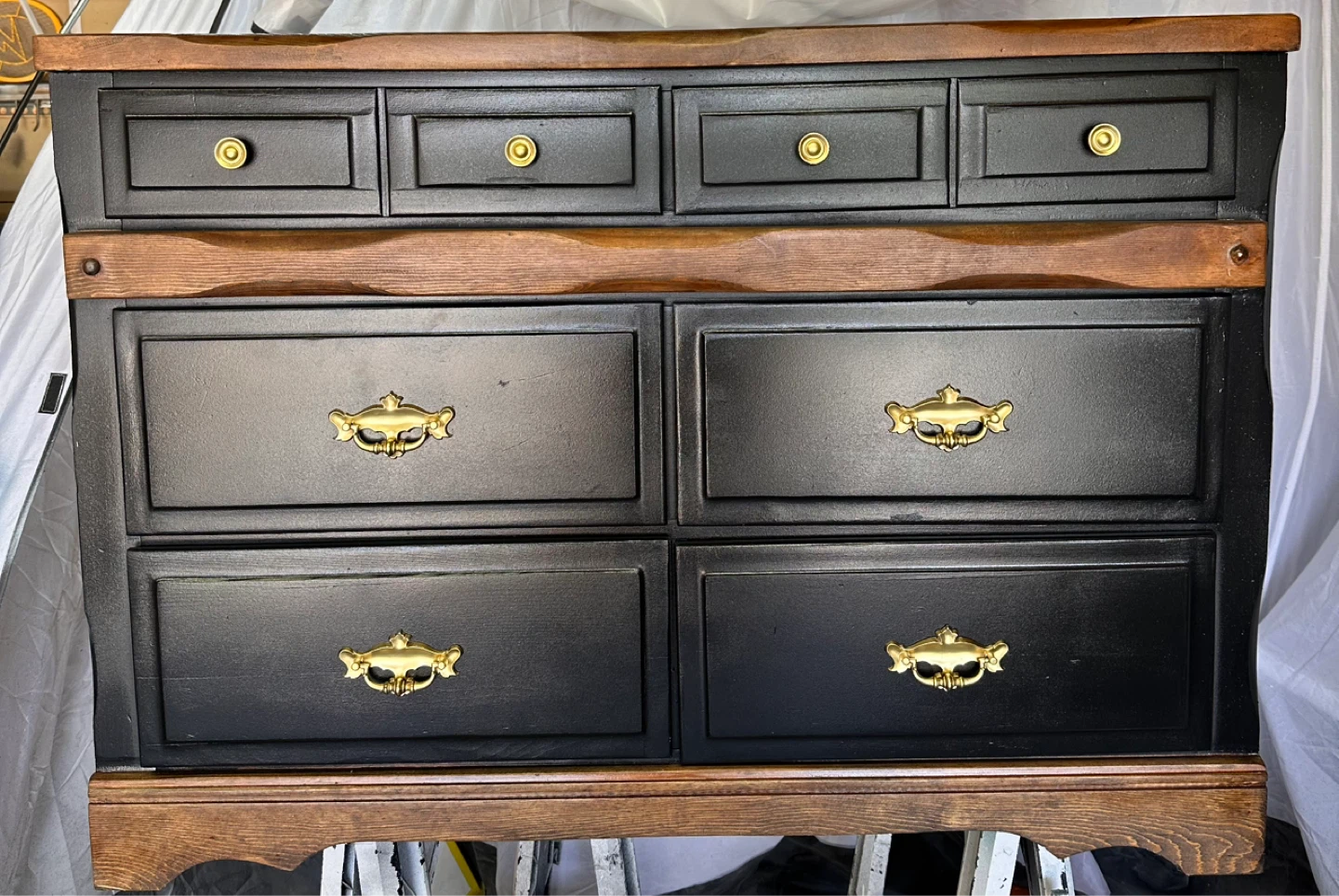 Black 6-Drawer Dresser with Gold Hardware - photo 2
