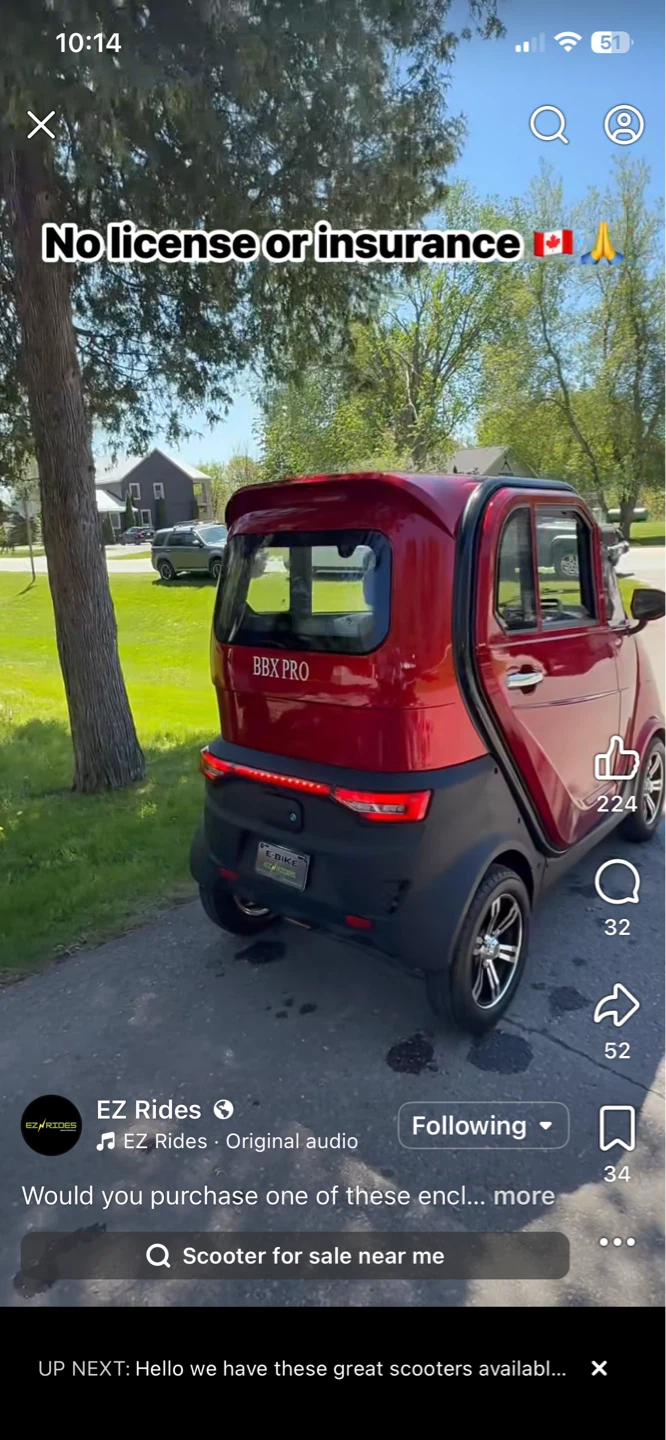 Red BBX PRO Enclosed Scooter