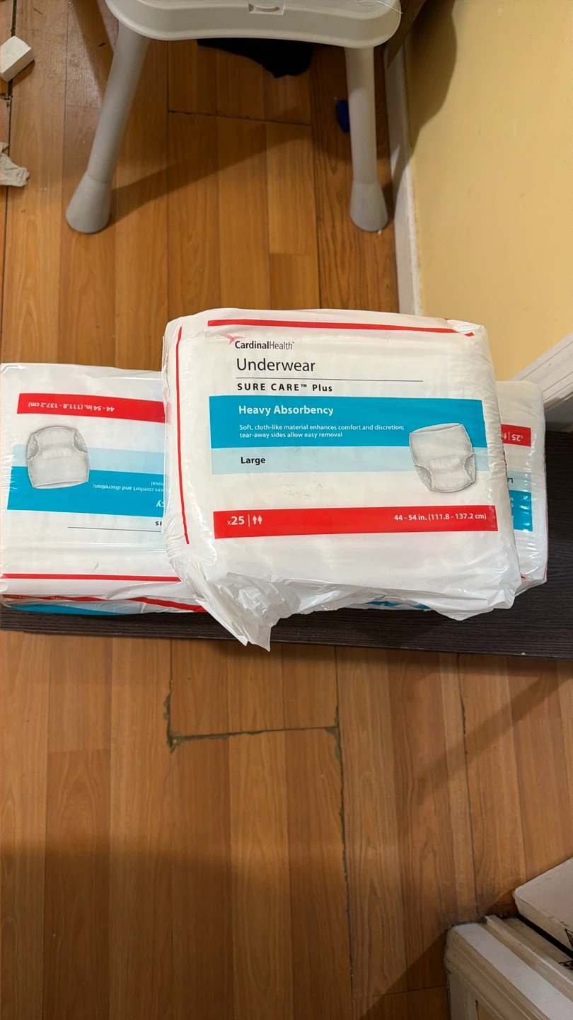 4 pack Cardinal Health Sure Care Plus Large Underwear (25 ct)
