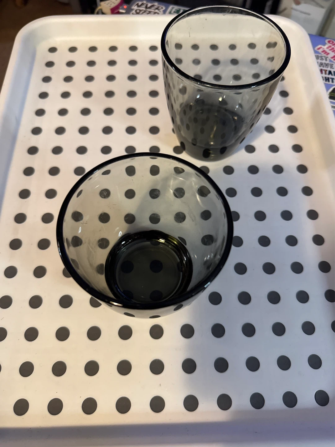 Set of 2 Black Smokey Drinking Glasses