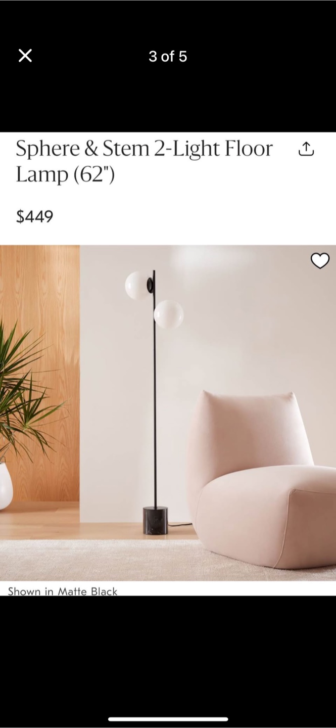 Sphere & Stem 2-Light Floor Lamp (62") - photo 3