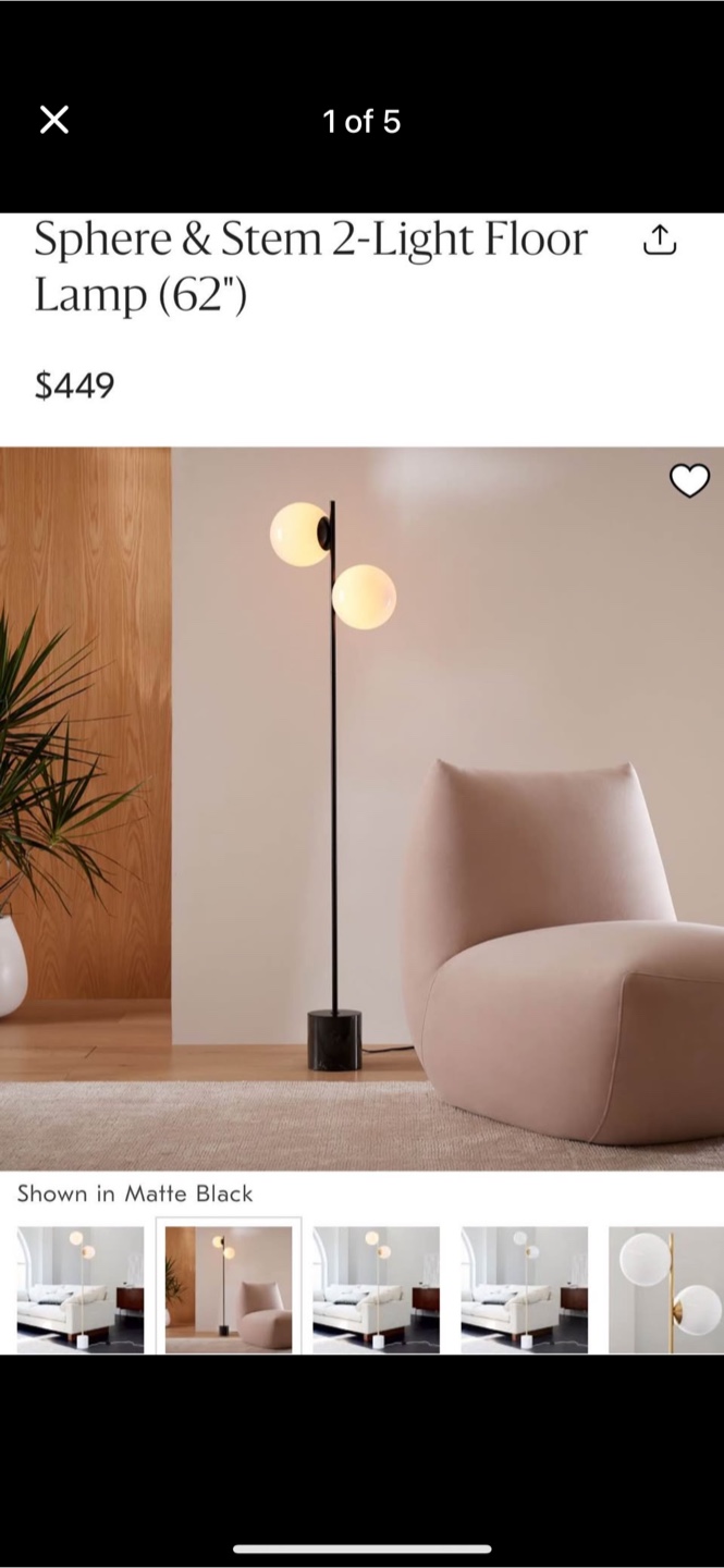 Sphere & Stem 2-Light Floor Lamp (62")
