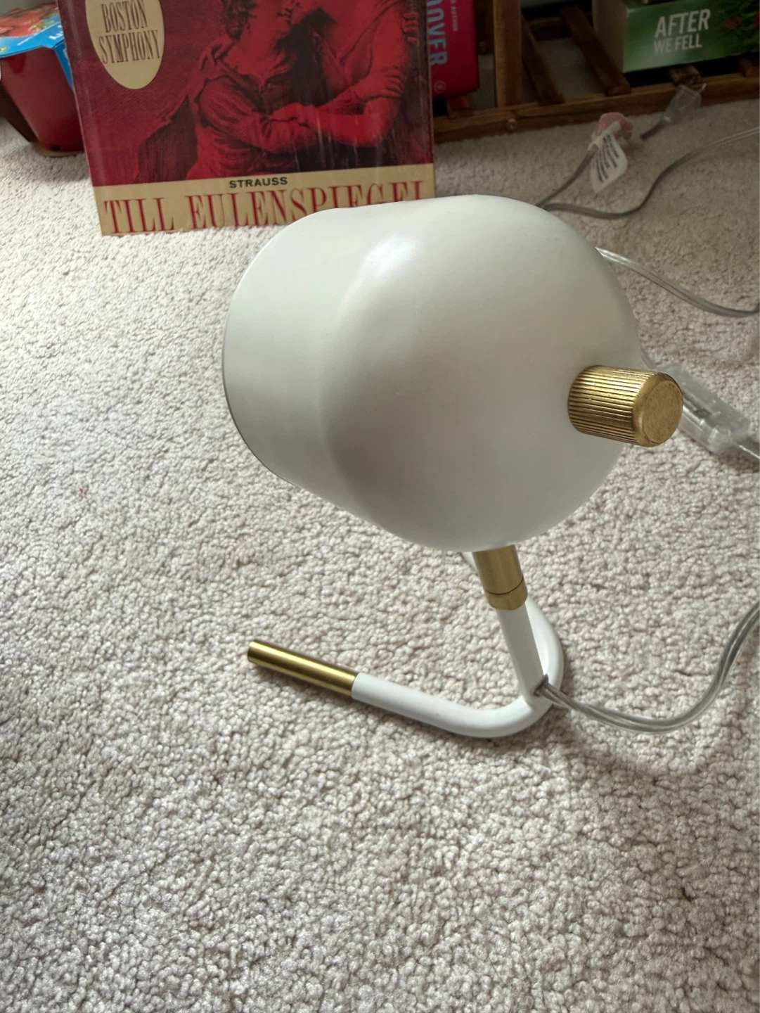 White Desk Lamp with Gold Accents - photo 2