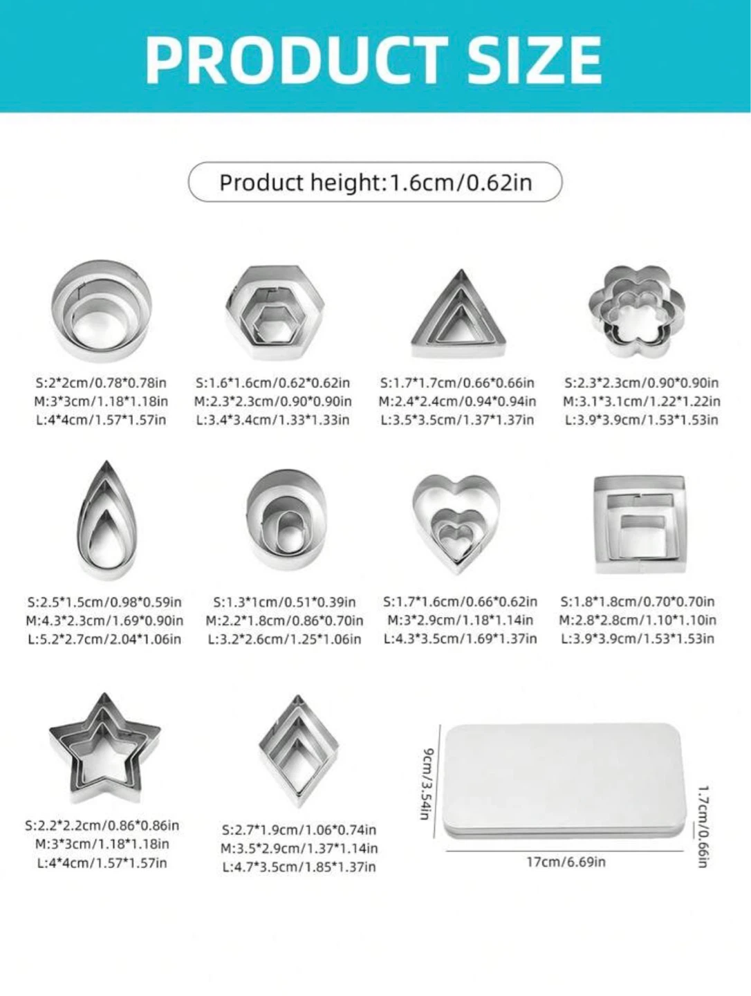🍪 30-Piece Stainless Steel Mini Cookie Cutter Set with Box - photo 3