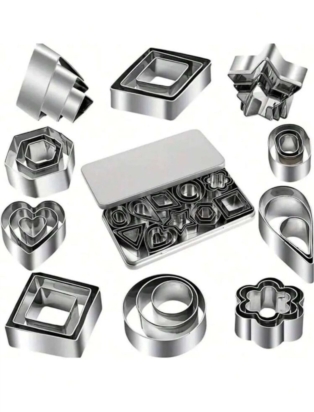 🍪 30-Piece Stainless Steel Mini Cookie Cutter Set with Box - photo 2