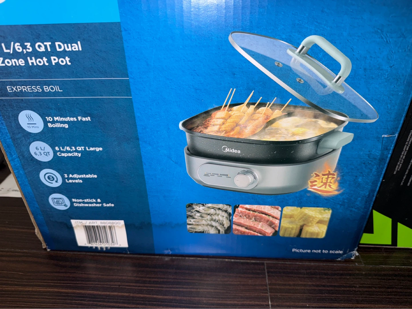 Midea Dual Zone Hot Pot 6.3 QT