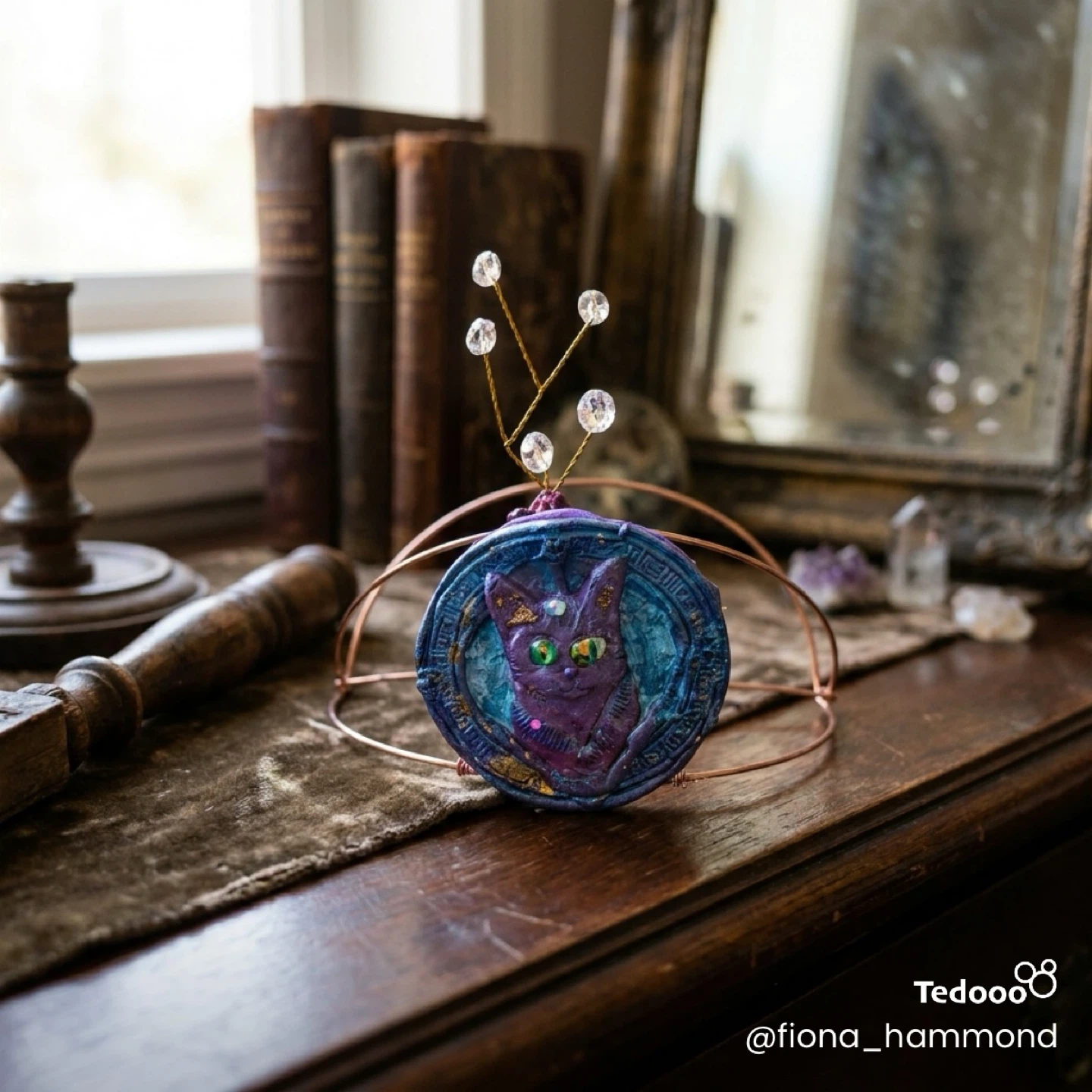Handmade Purple Cat Tiara - photo 2