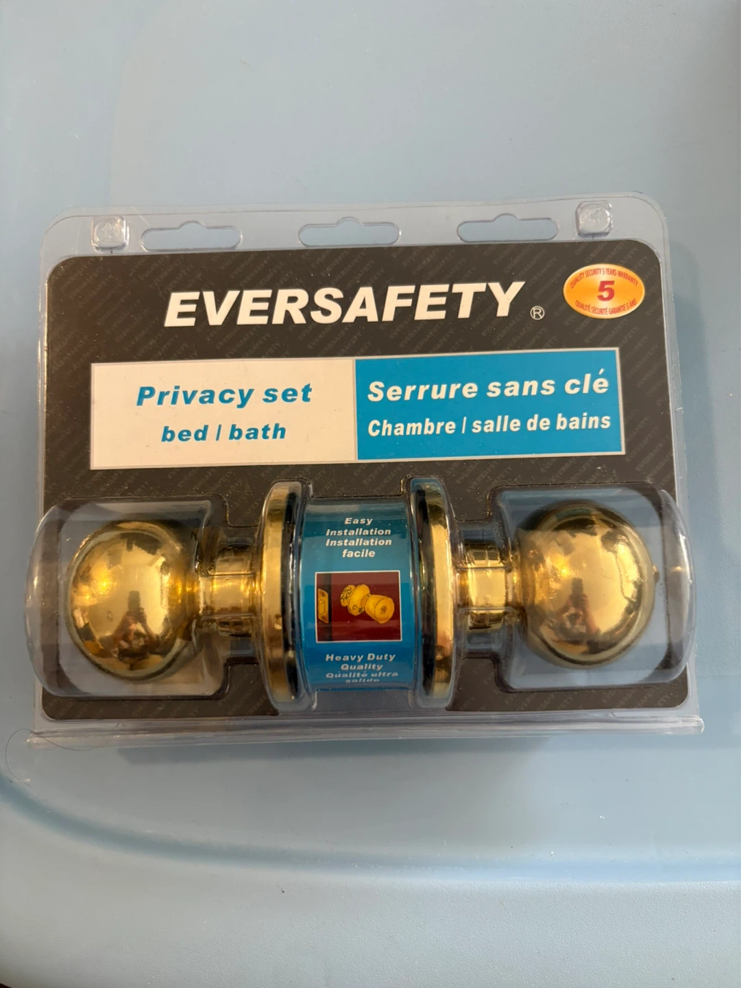 Eversafety Privacy Door Lock Set - Brass