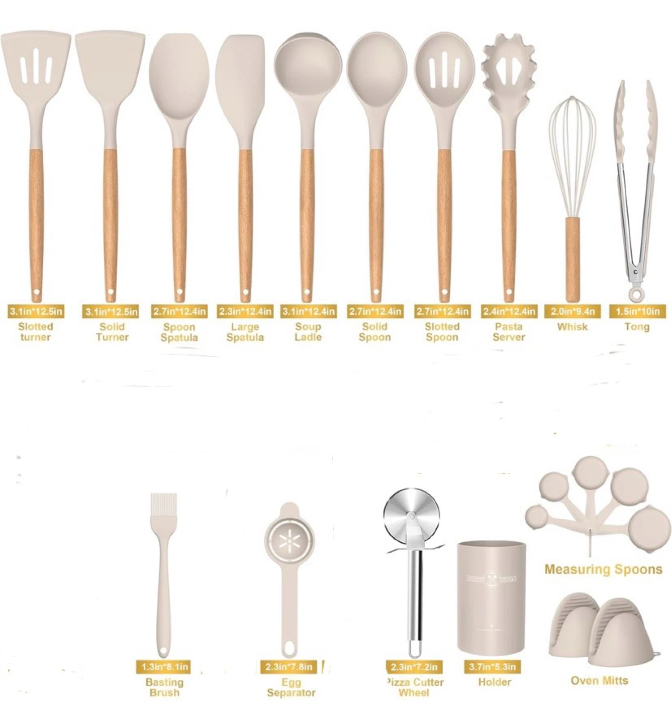 New 21pc Silicone Cooking Utensils Set - photo 2