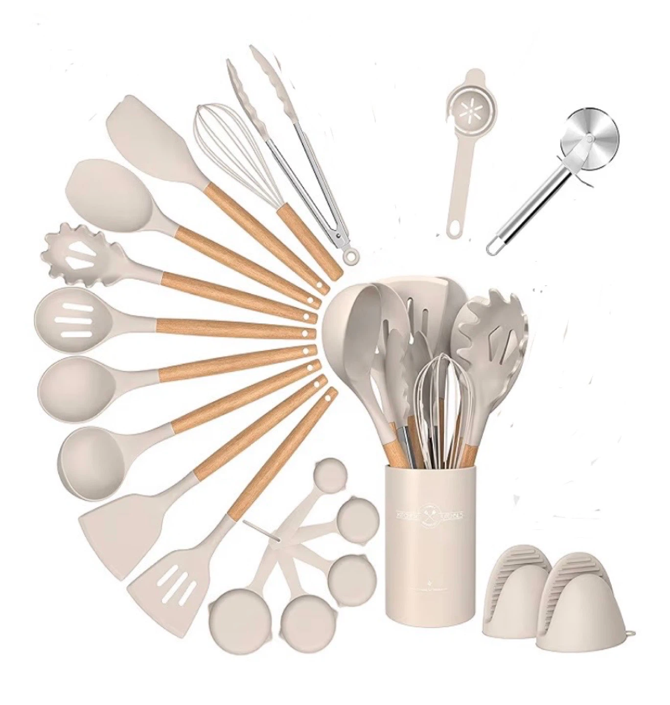 New 21pc Silicone Cooking Utensils Set