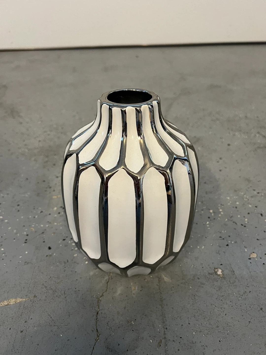 White and Silver Decorative Vase