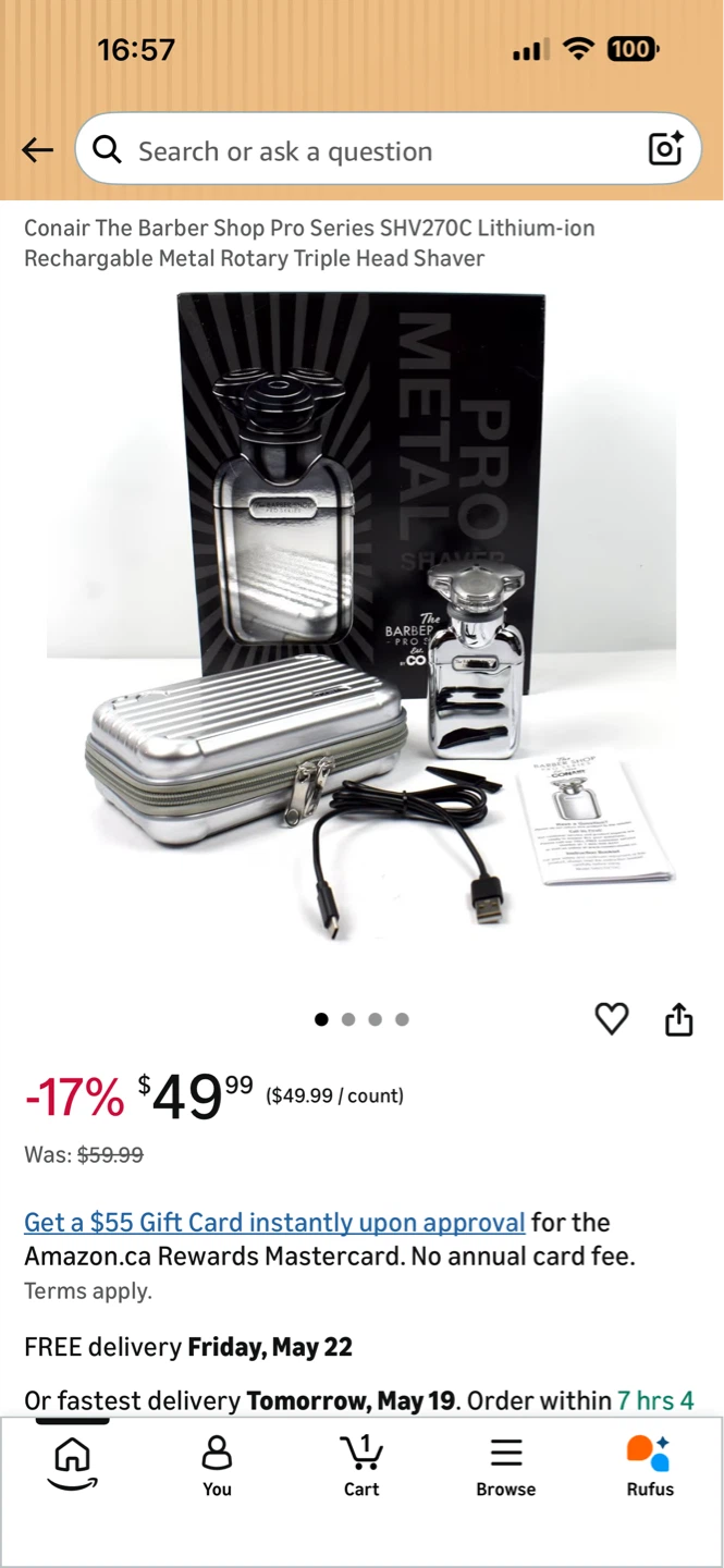 Conair The Barber Shop Pro Series SHV270C Shaver - photo 3