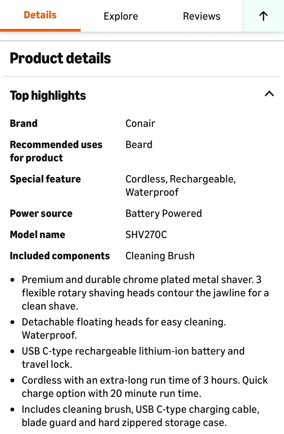 Conair The Barber Shop Pro Series SHV270C Shaver - photo 5