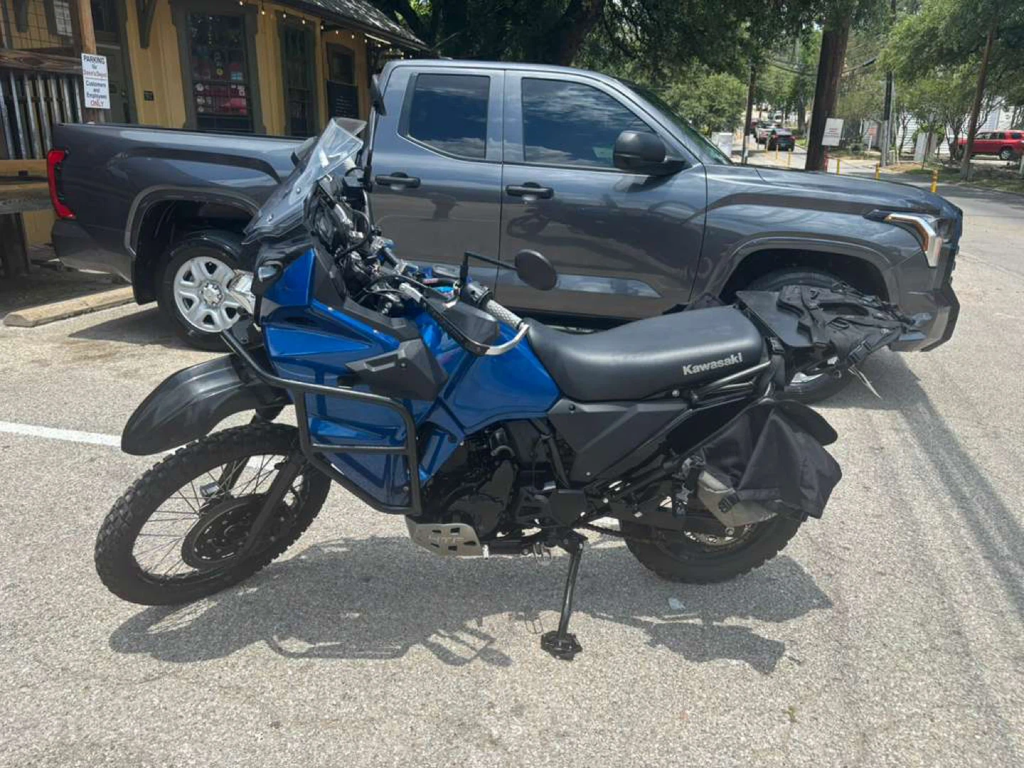 Blue Kawasaki Motorcycle