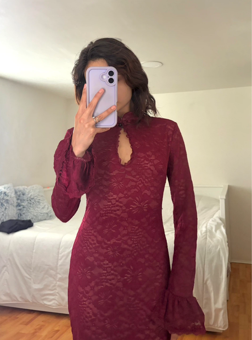 Burgundy Lace Dress