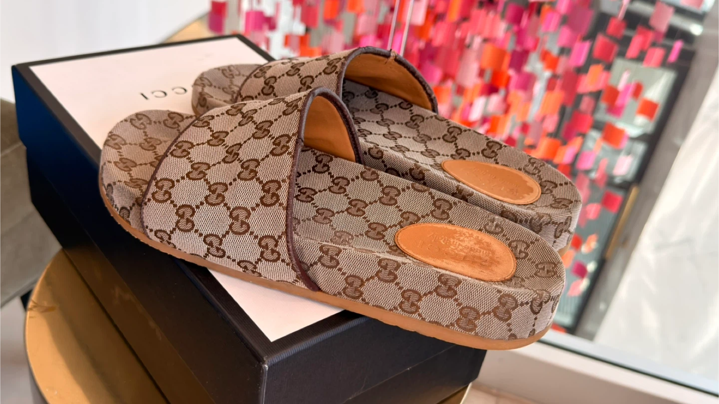 Authentic GucciGG Canvas Slide Sandal 'Beige Monogram' - photo 4