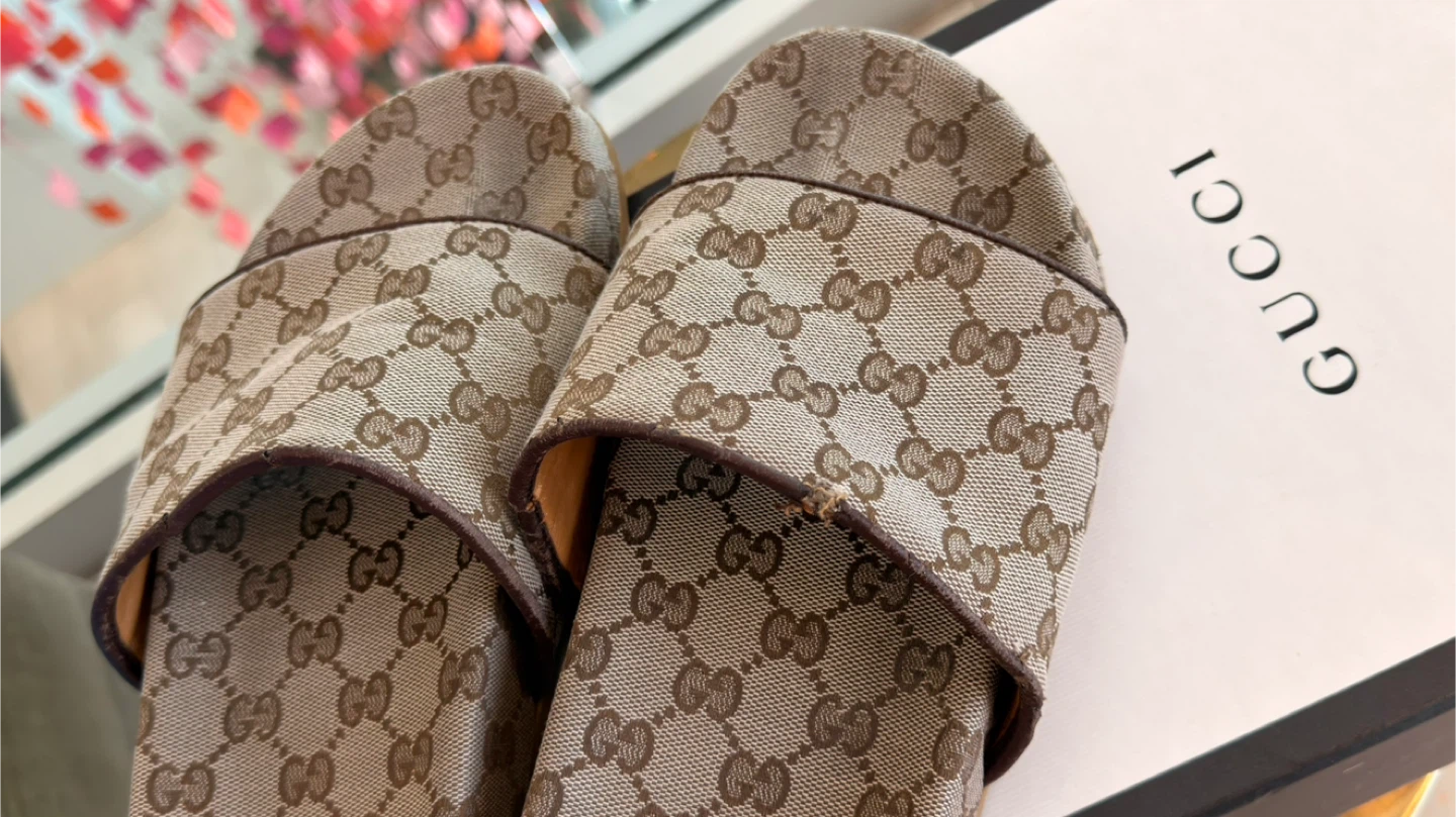 Authentic GucciGG Canvas Slide Sandal 'Beige Monogram' - photo 5