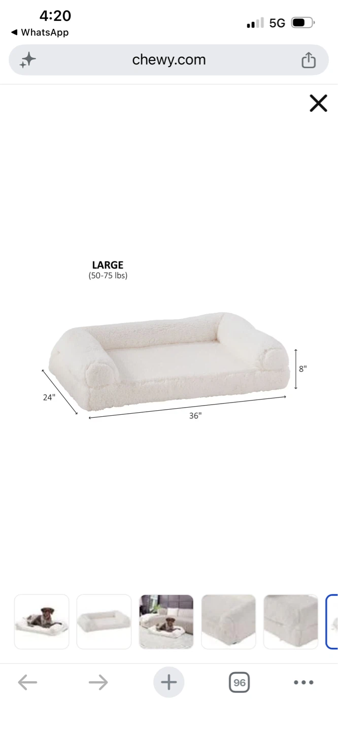 New White Sherpa Dog Bed - Large - photo 5
