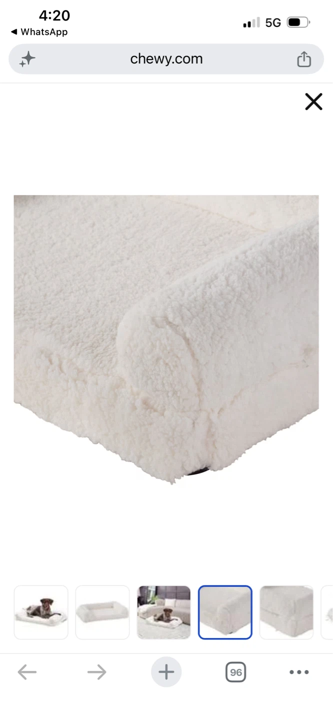 New White Sherpa Dog Bed - Large - photo 4