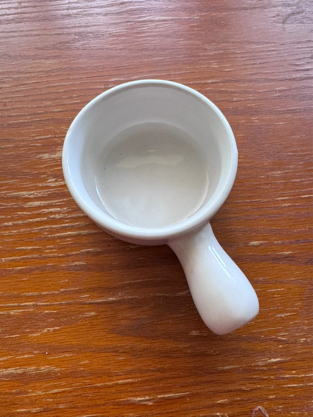 White Ceramic Ramekin Dish with Handle