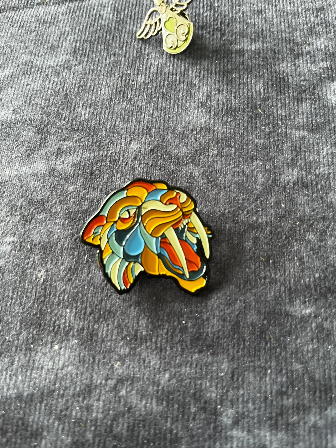 Colourful Tiger Head Enamel Pin
