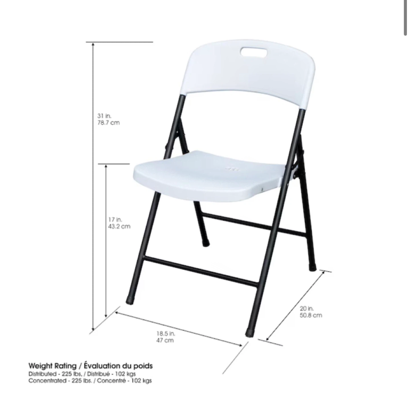 Set of 2 White Folding Chairs - photo 3