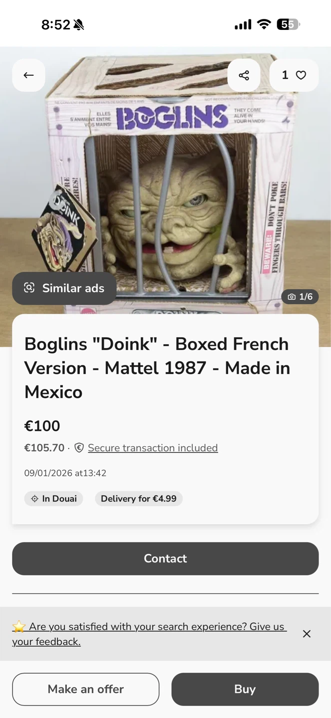 Mattel Boglins "Doink" Action Figure - 1987 - photo 5