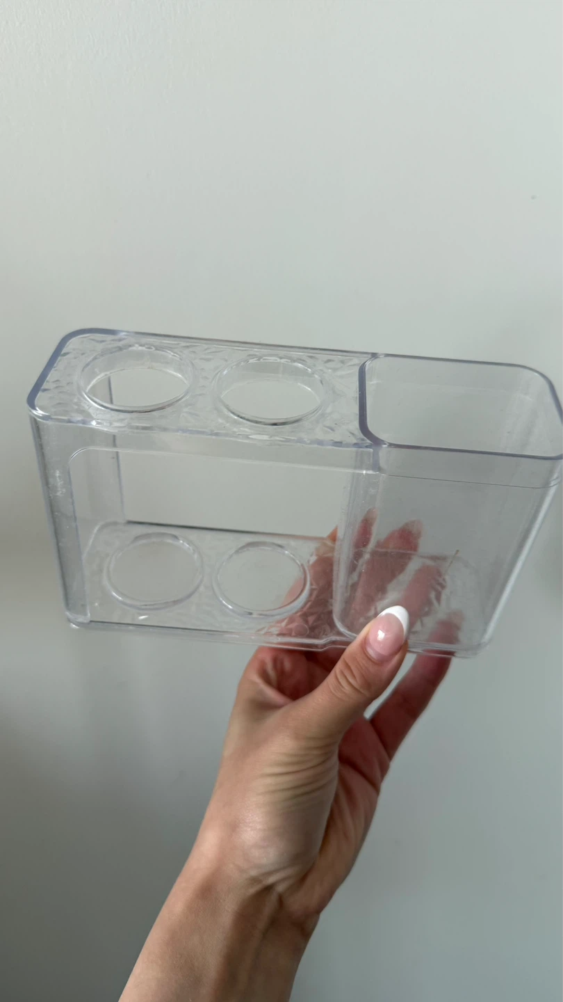 Clear Plastic Toothbrush Organizer with Compartments - photo 2