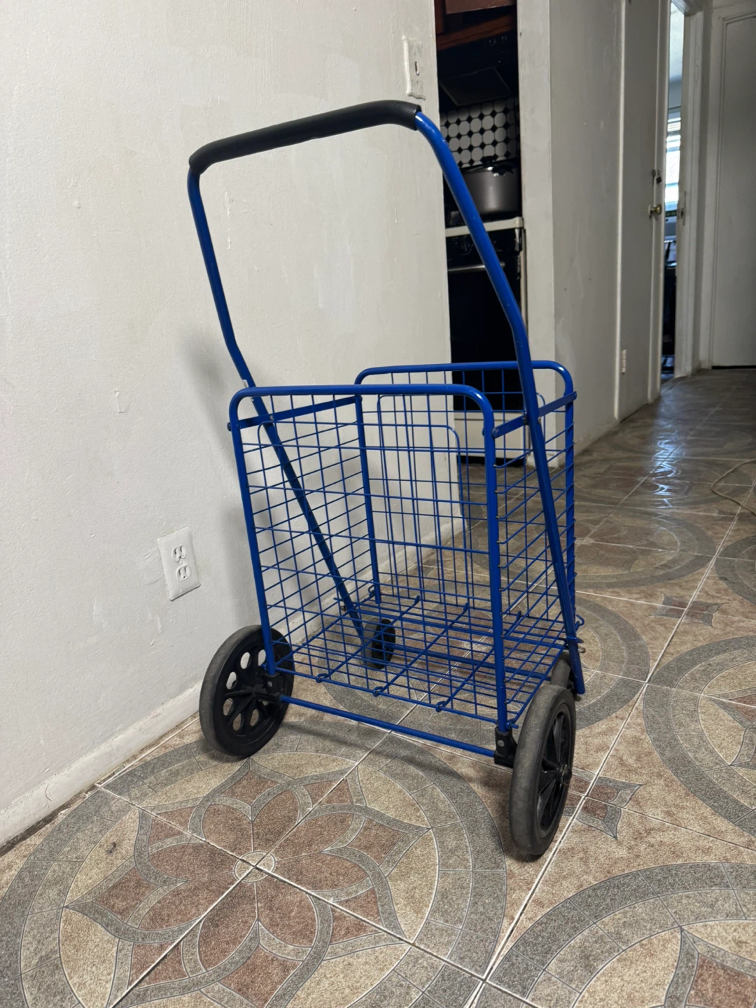 Blue Rolling Shopping Cart - photo 4