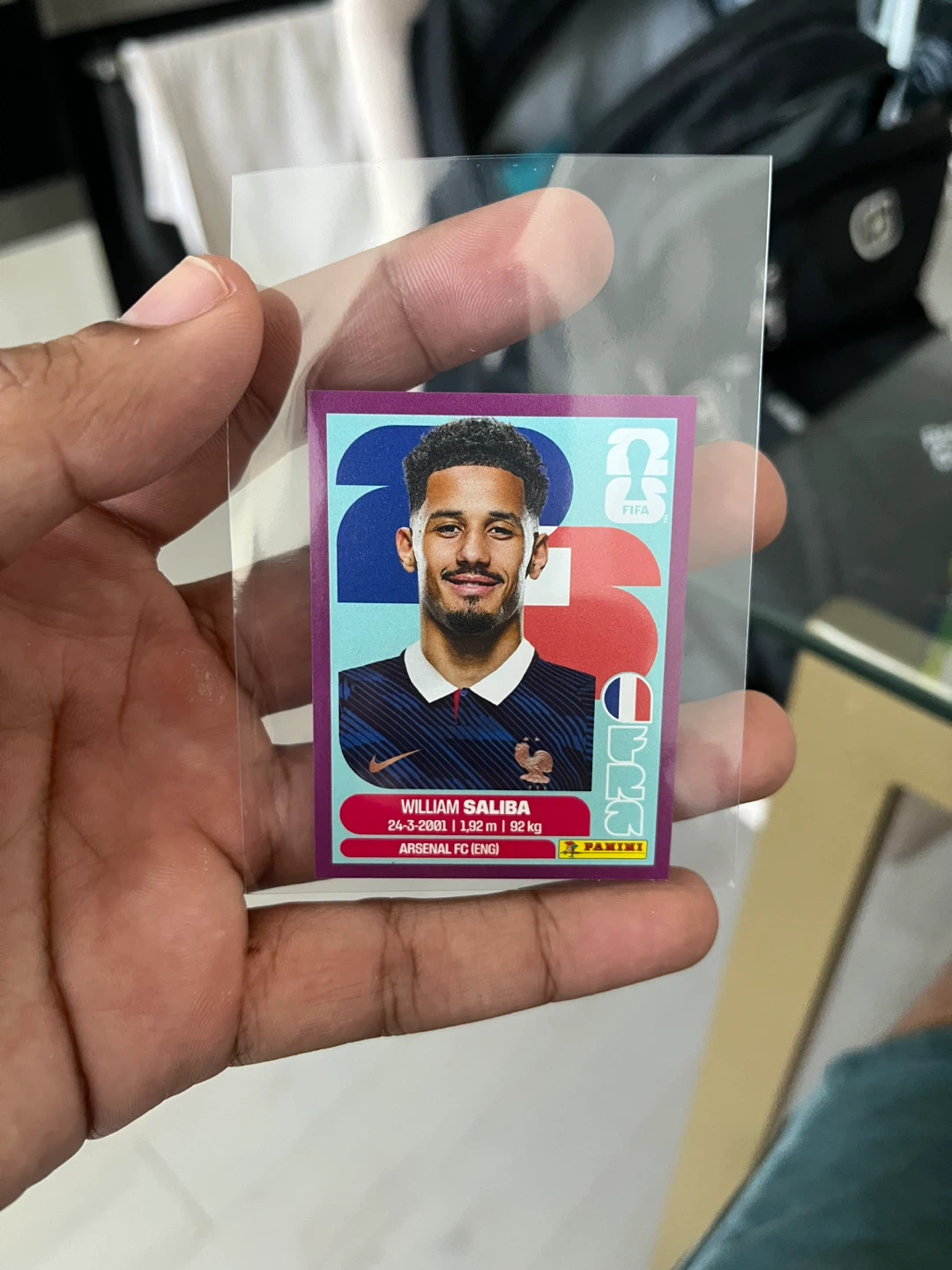 Panini William Saliba FIFA Sticker - Purple Crumple
