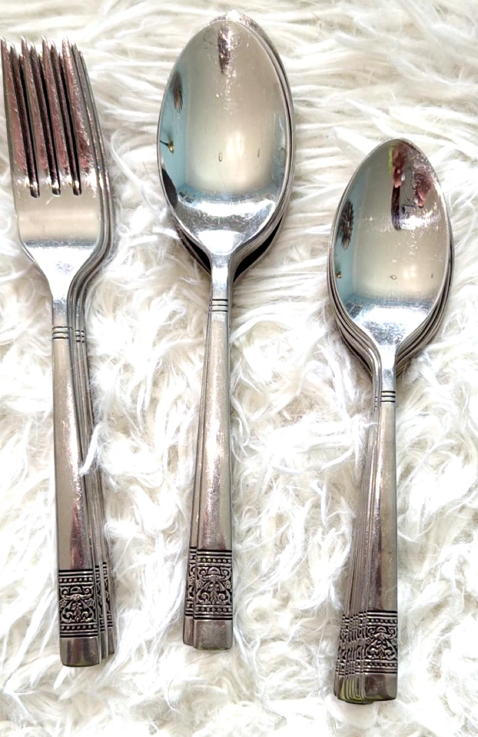 Gorham Amphora 1970s Flatware Set-Stainless Steel 57 Pc - photo 4