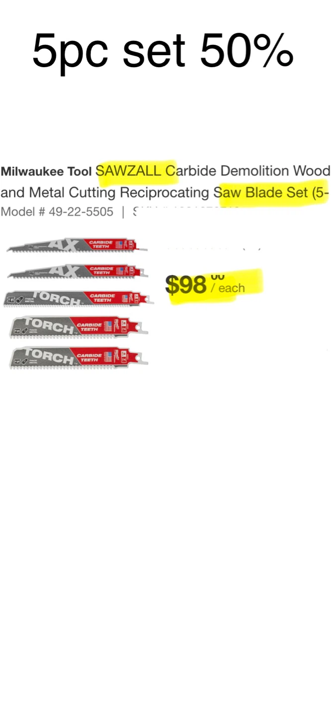 Milwaukee Tool 5 PC SAWZALL SET - photo 2